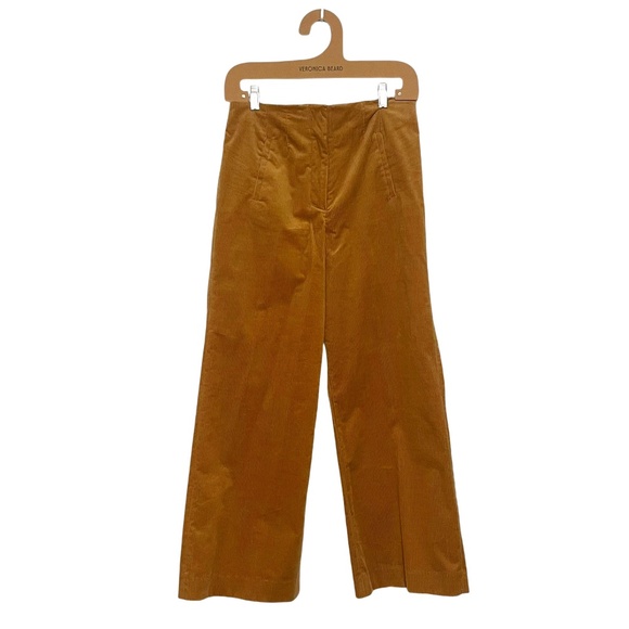 Veronica Beard NWT Dova Wide Leg Crop Corduroy Khaki Pant Trouser Size 8 - Picture 1 of 11